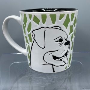 Boxer Dog coffee mug green mosaic look